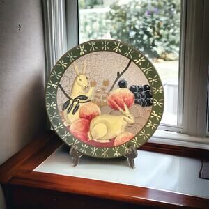Vintage Br'er Rabbit by Gear 1995 Collector Plate, 10” Folk Art Rabbit Plate